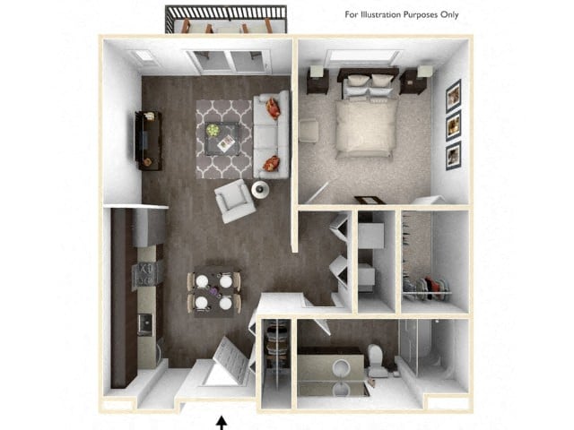 TWILL_OneBedroom floor plan