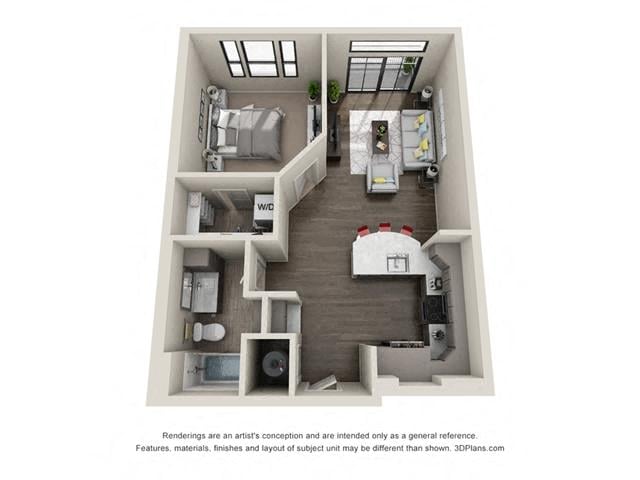 A1_OneBedroom floor plan