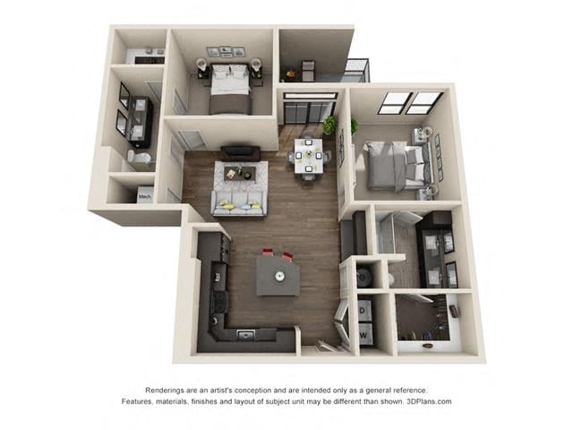 B2_TwoBedroom floor plan