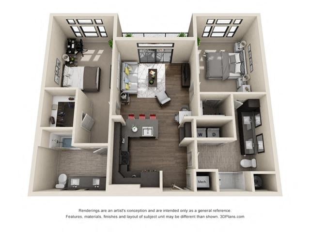 B3ALT_TwoBedroom floor plan