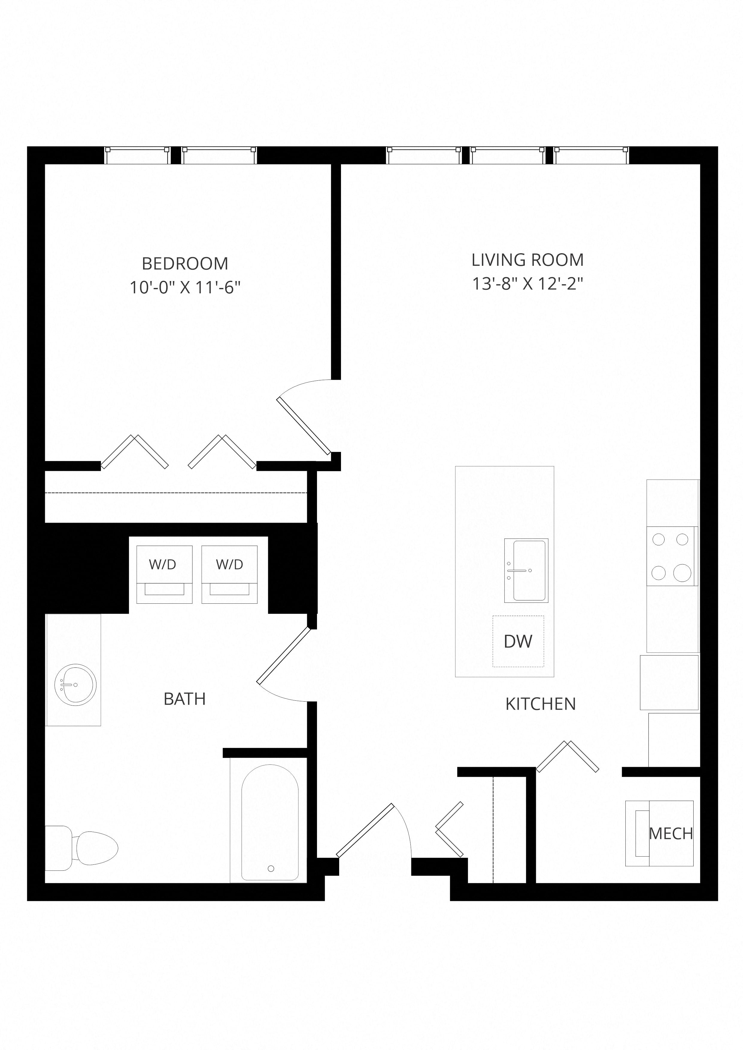 VimVigorVivacious_OneBedroom floor plan