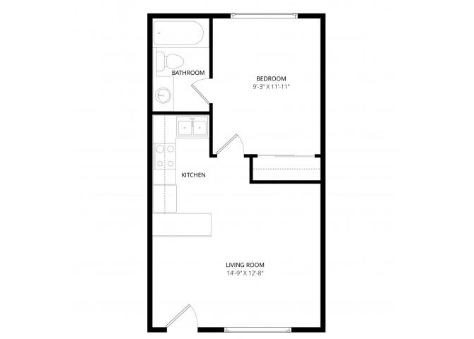 1 Bedroom floor plan