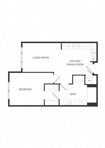 Frederick1A1x1_OneBedroom floor plan