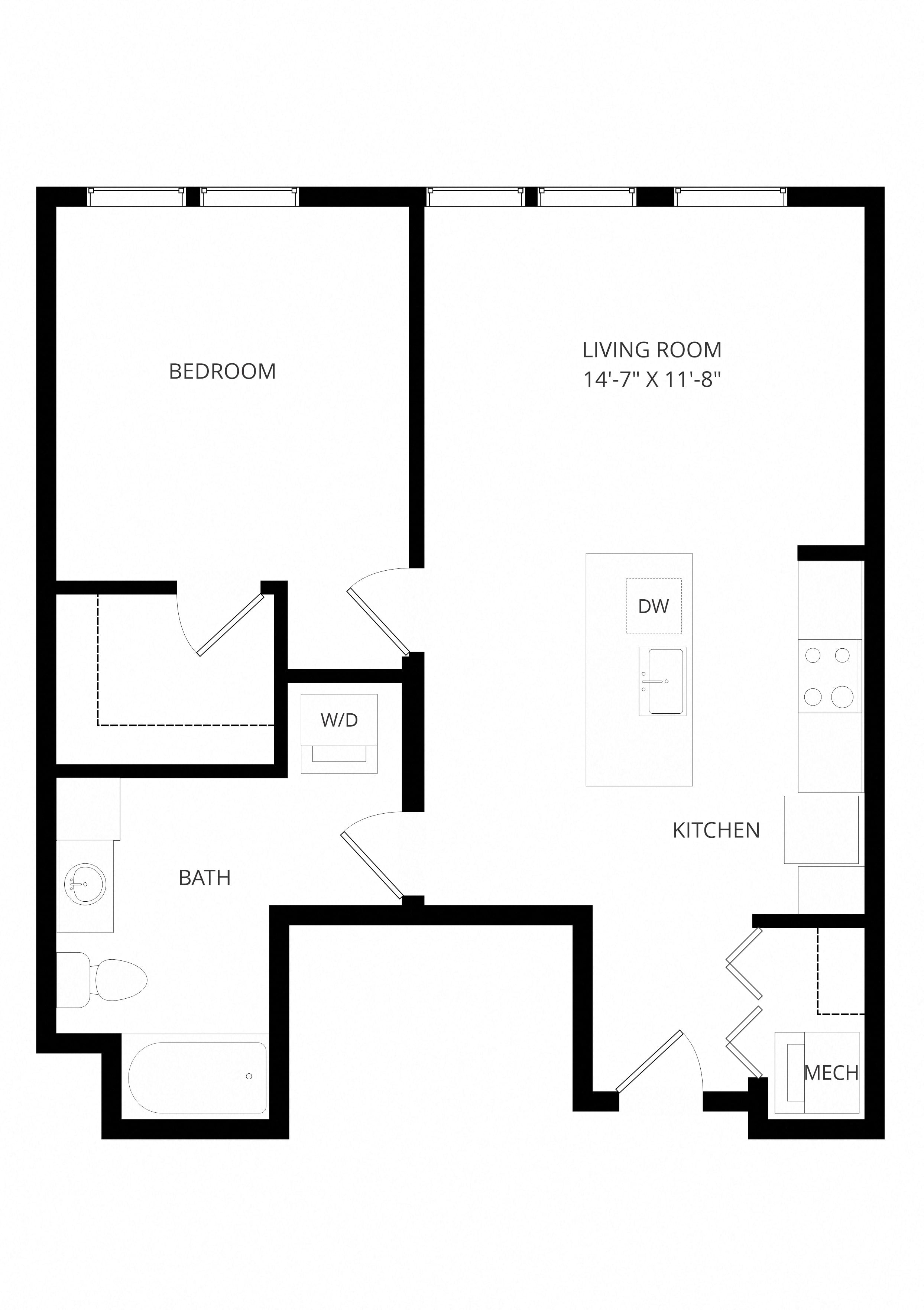 VimVigorZing_OneBedroom floor plan