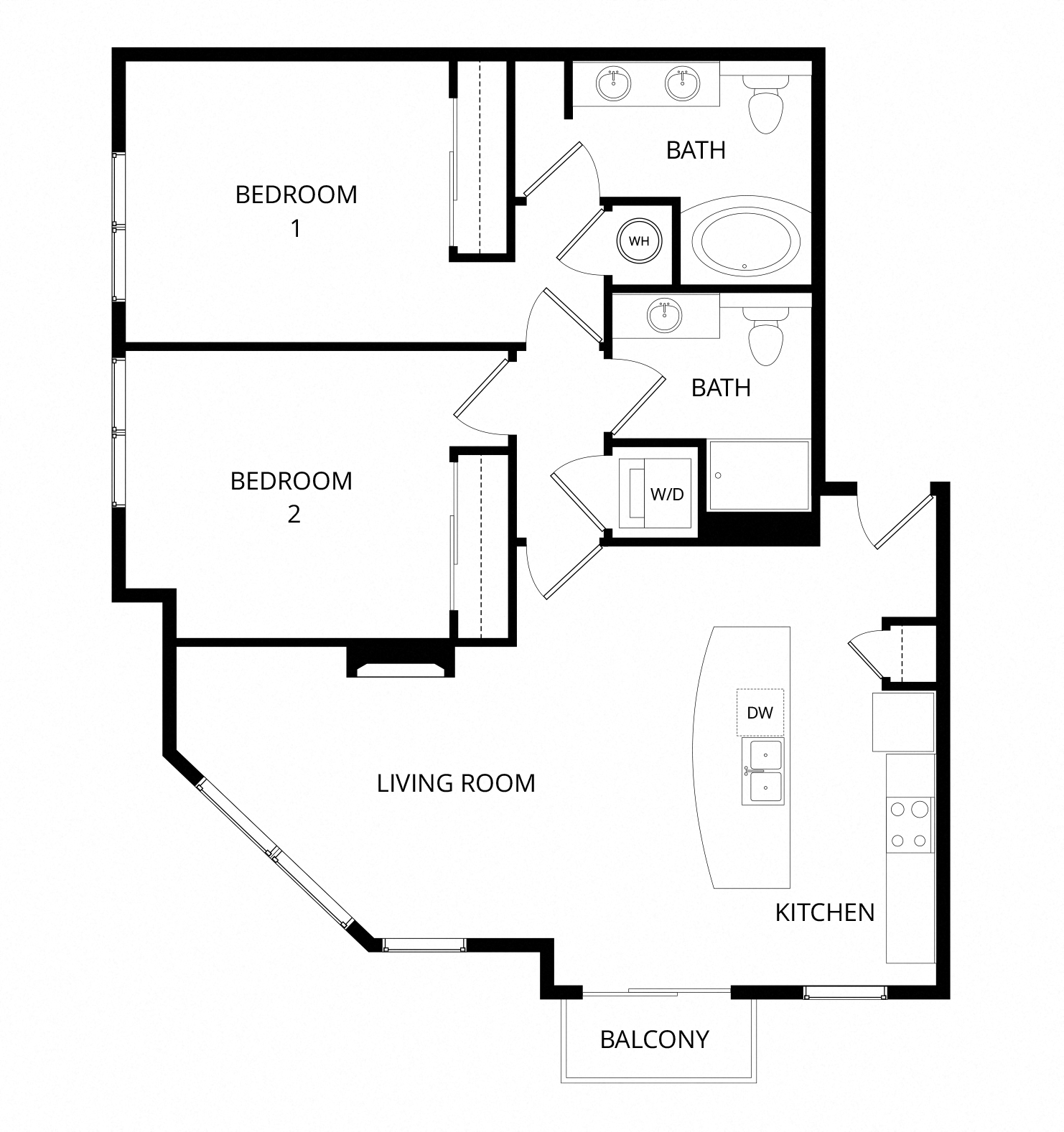 Bordeaux_TwoBedroom floor plan