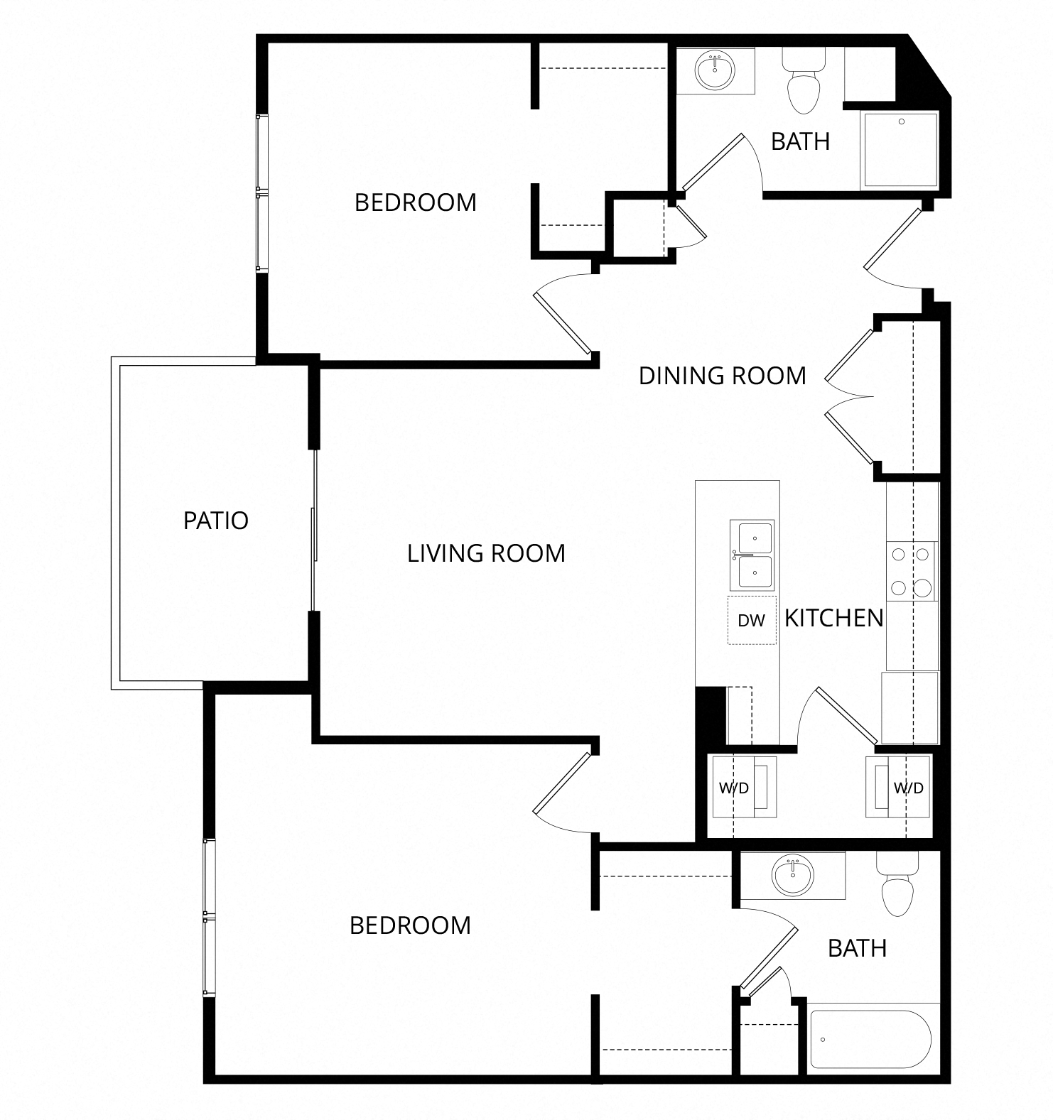 2x2 Monterey floor plan