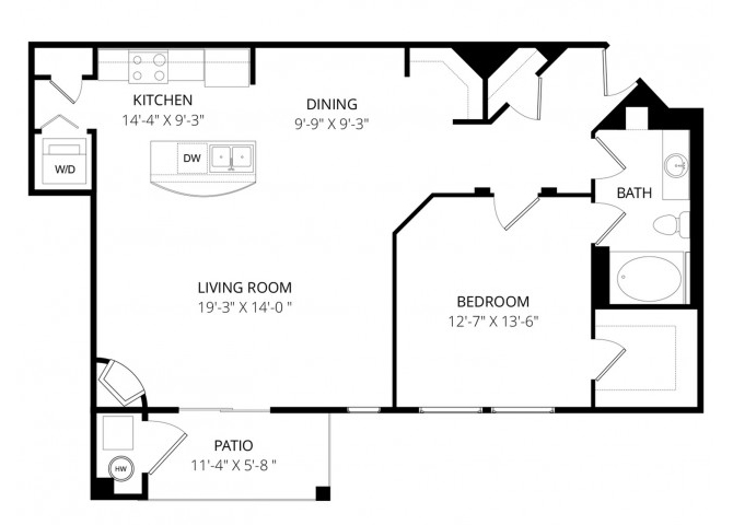 Positano_OneBedroom floor plan