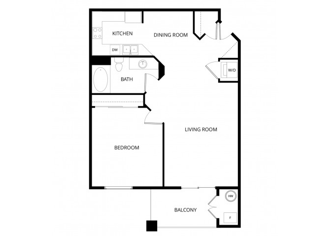 Torino_OneBedroom floor plan