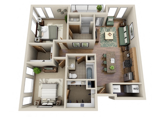 2S floor plan