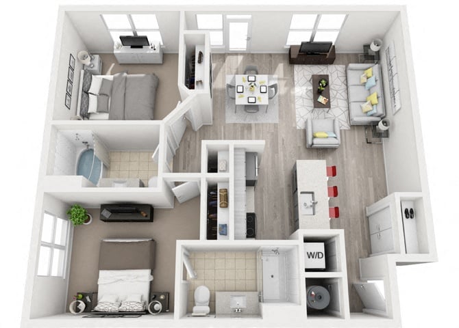 C1_TwoBedroom floor plan