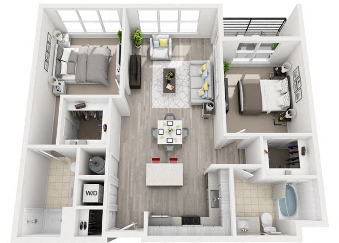 C2_TwoBedroom floor plan