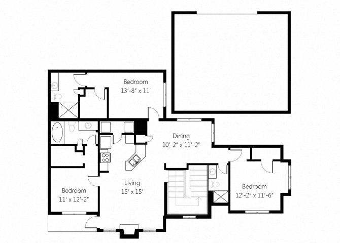 Villas C4G 3bed 3bath with Garage floor plan