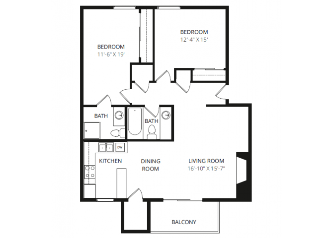2x2 Edmond floor plan