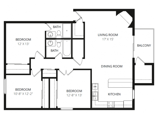 3x2 Hefner floor plan
