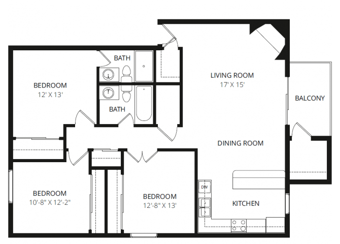 a floor plan of a two bedroom apartment