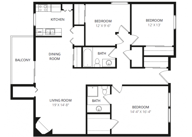3x2 Nichols floor plan