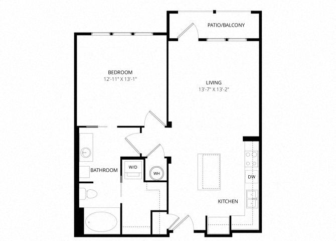 AltaA_OneBedroom floor plan