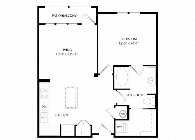 CosmoI_OneBedroom floor plan
