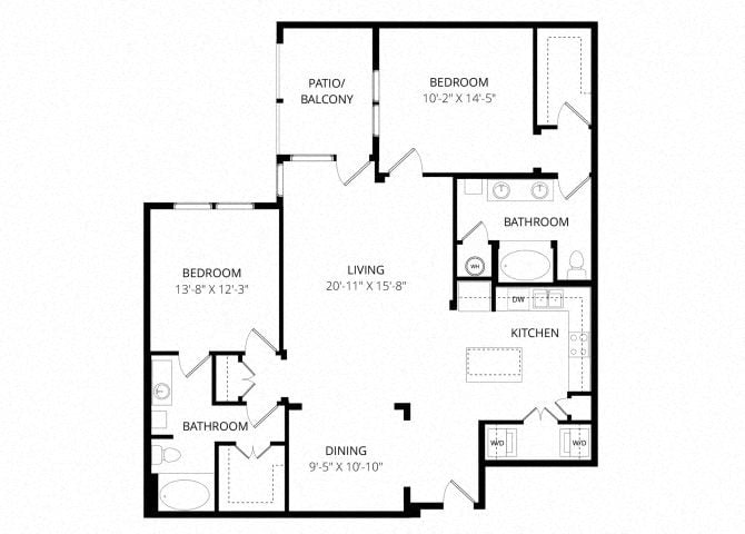 NuvoP_TwoBedroom floor plan