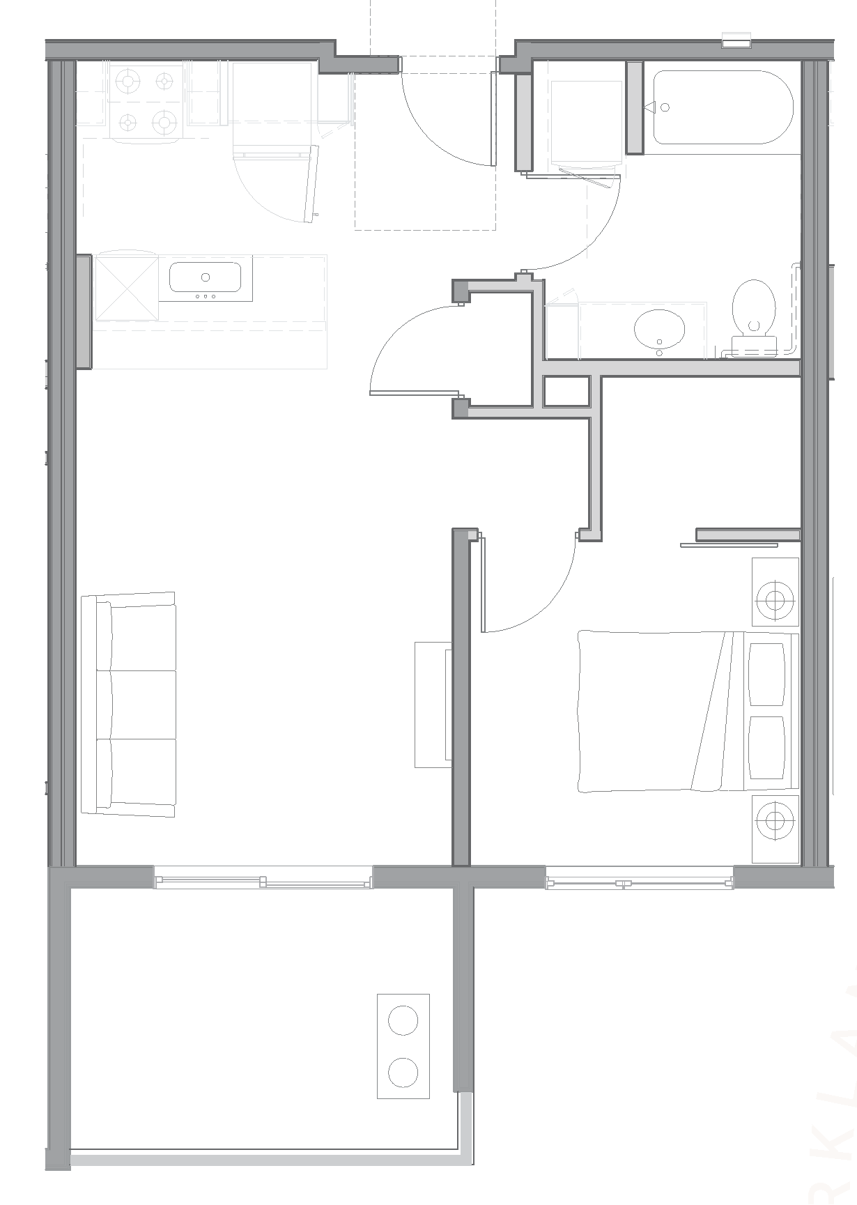 C3_OneBedroom floor plan