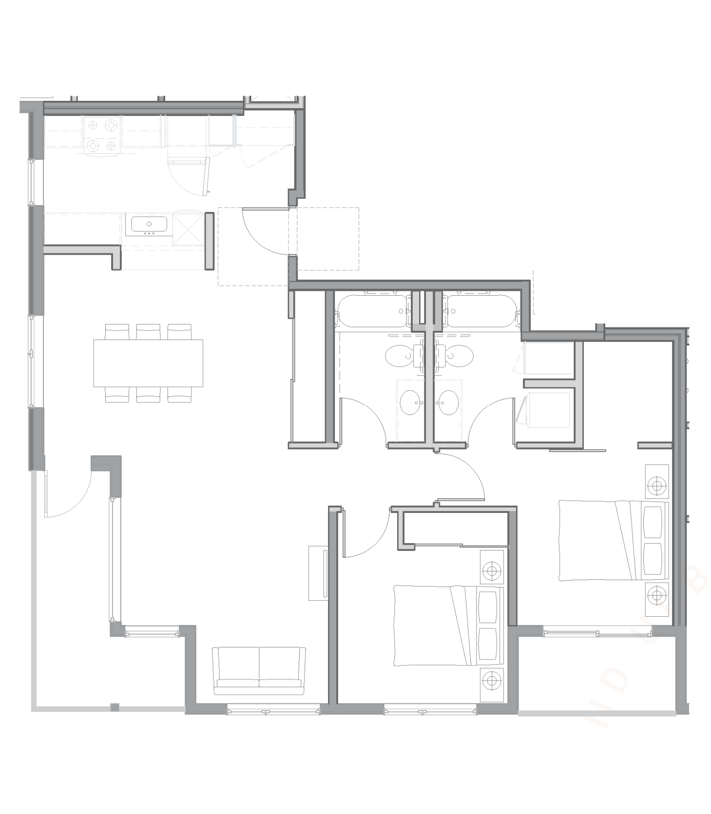 D7_TwoBedroom floor plan