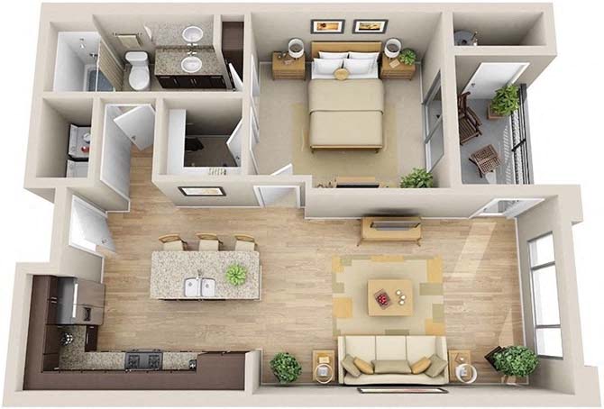 A1_OneBedroom floor plan