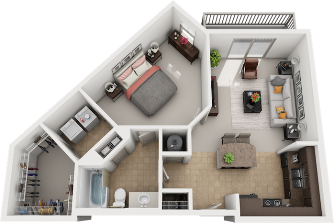 Latta_OneBedroom floor plan