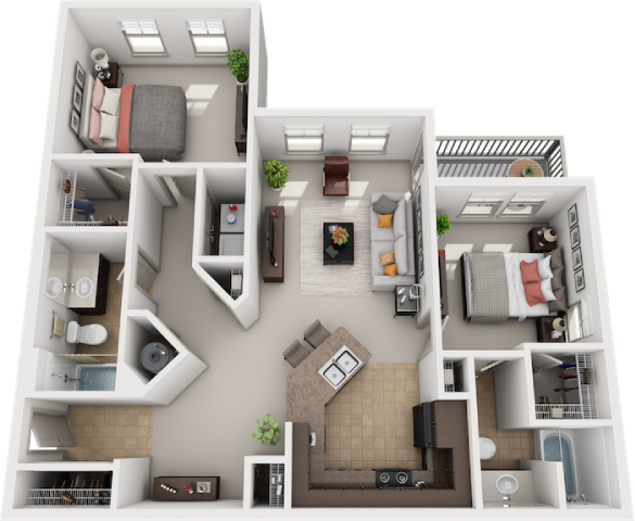 McDowell_TwoBedroom floor plan
