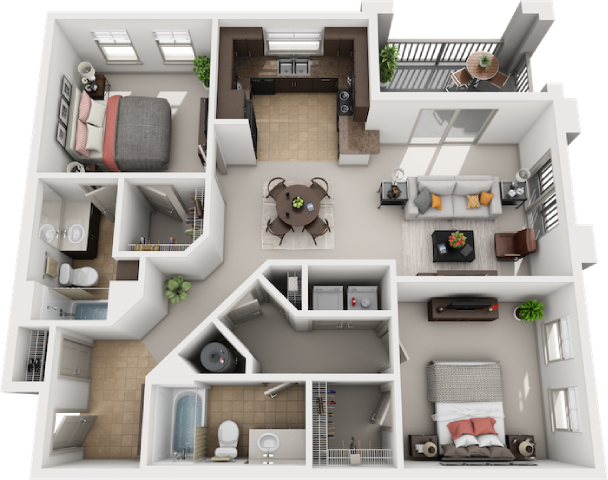 Ramsey_TwoBedroom floor plan