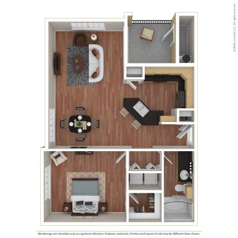1C_OneBedroom floor plan