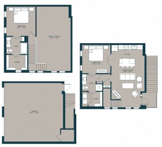 TheMathisTownhome_TwoBedroom floor plan