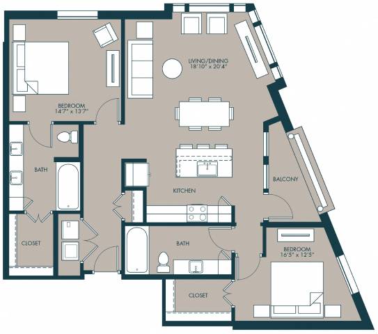 TheReynolds_TwoBedroom floor plan