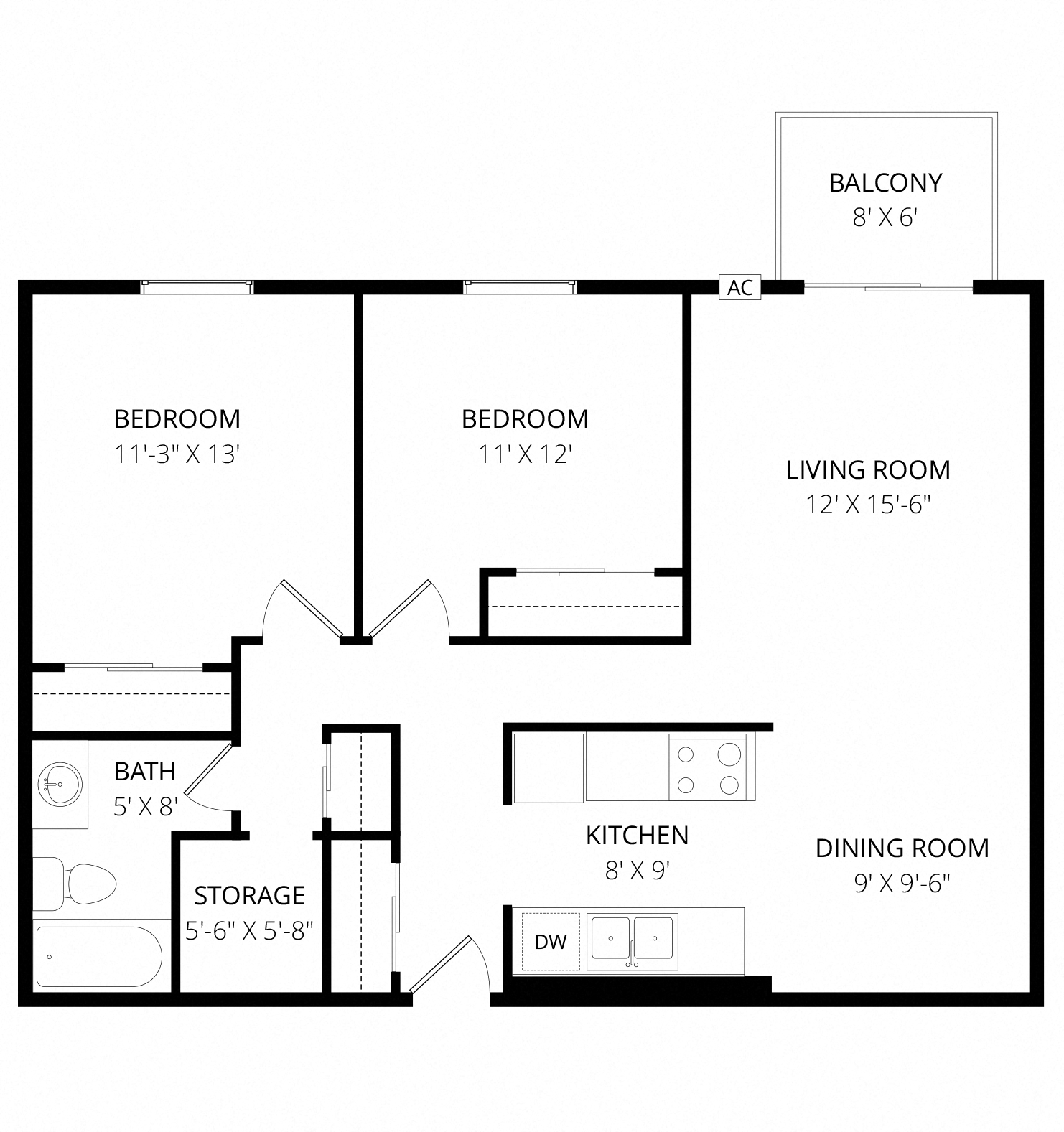 2x1 floor plan