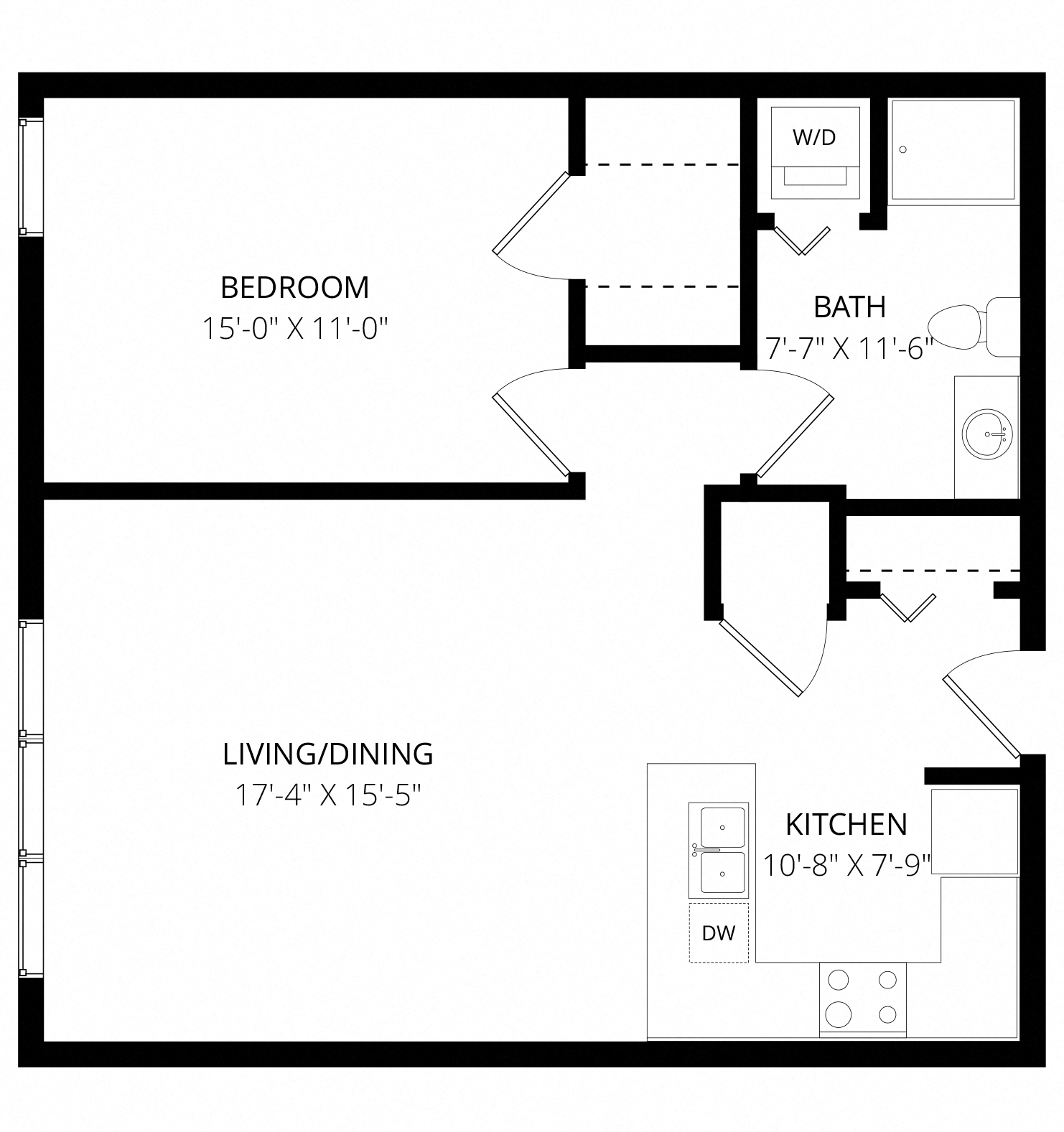 Plan 8 1x1 floor plan