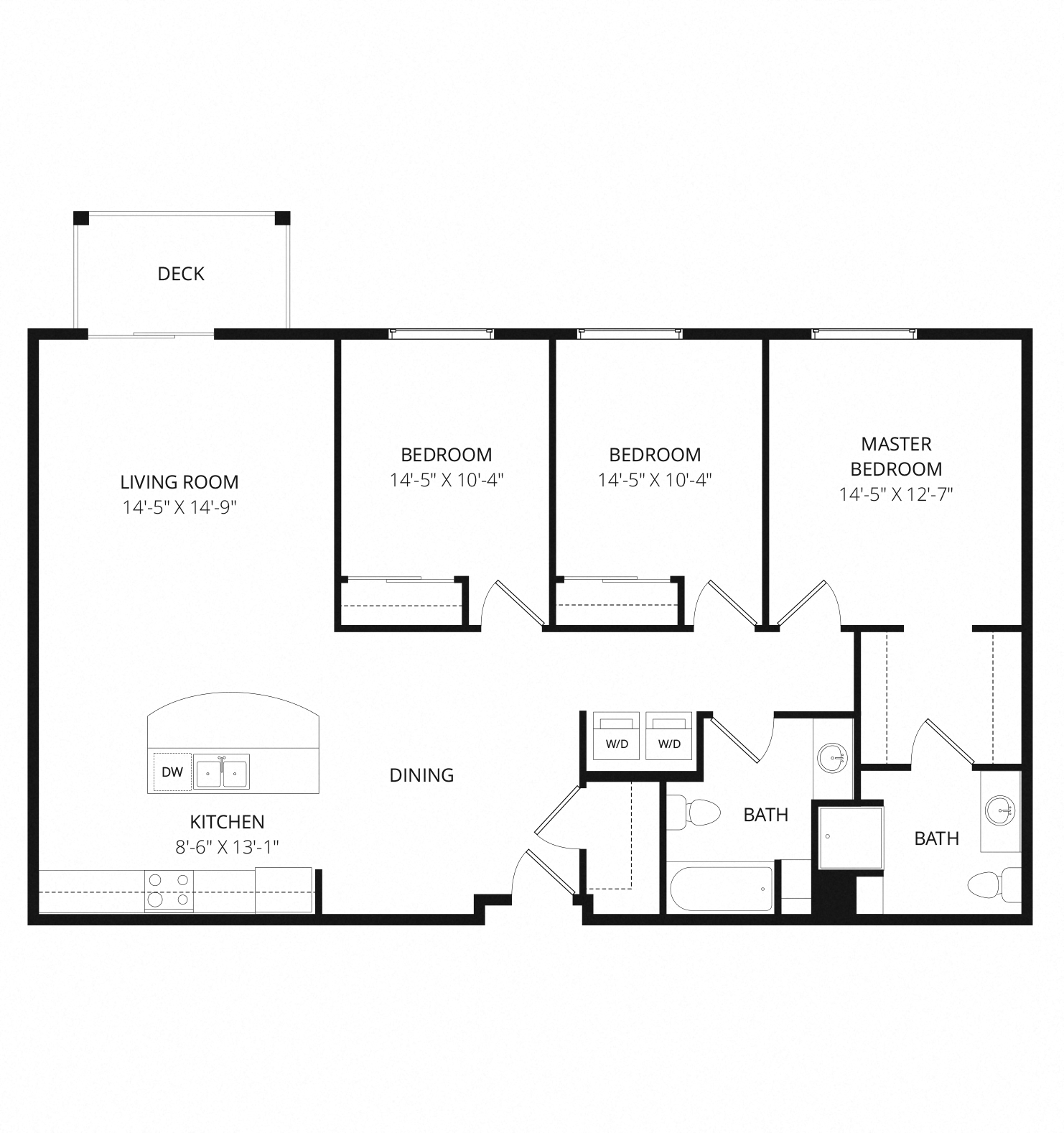 3x2 Roosevelt floor plan