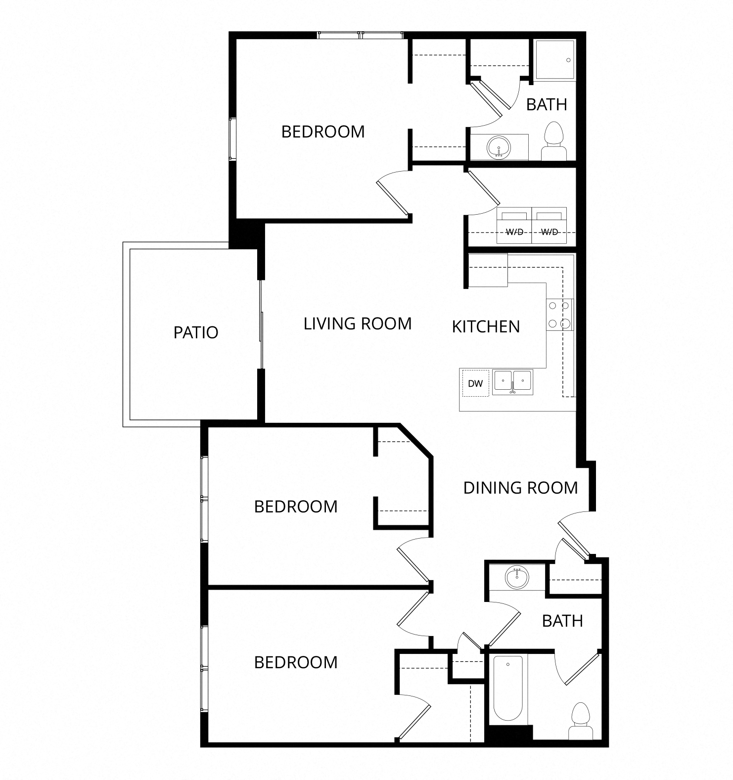3x2 The Ridge floor plan