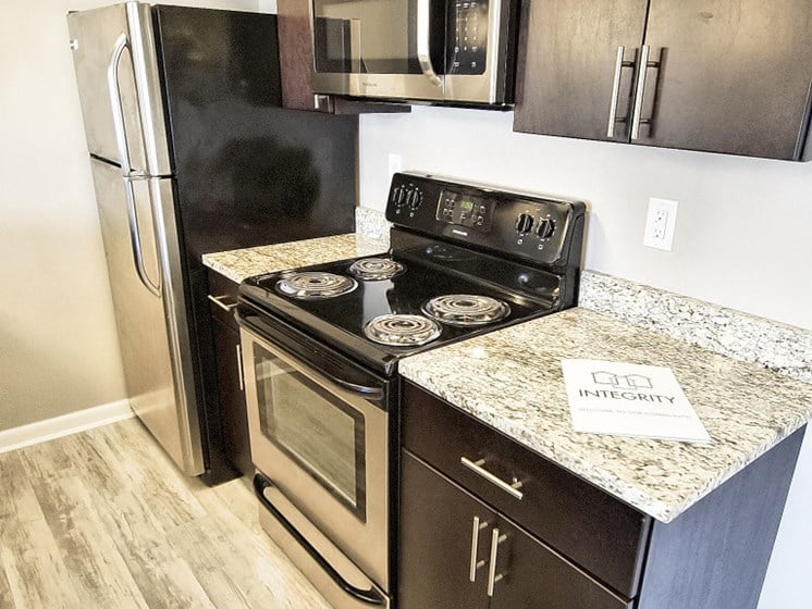 Garden apartment kitchen at The Reserves at 1150 Apartments, Integrity Realty LLC, Parma