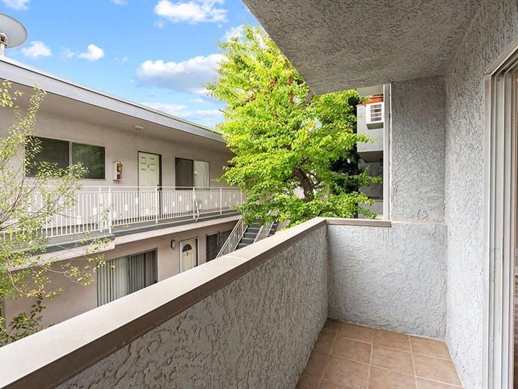 Balcony looking out from Vinton Apartments.