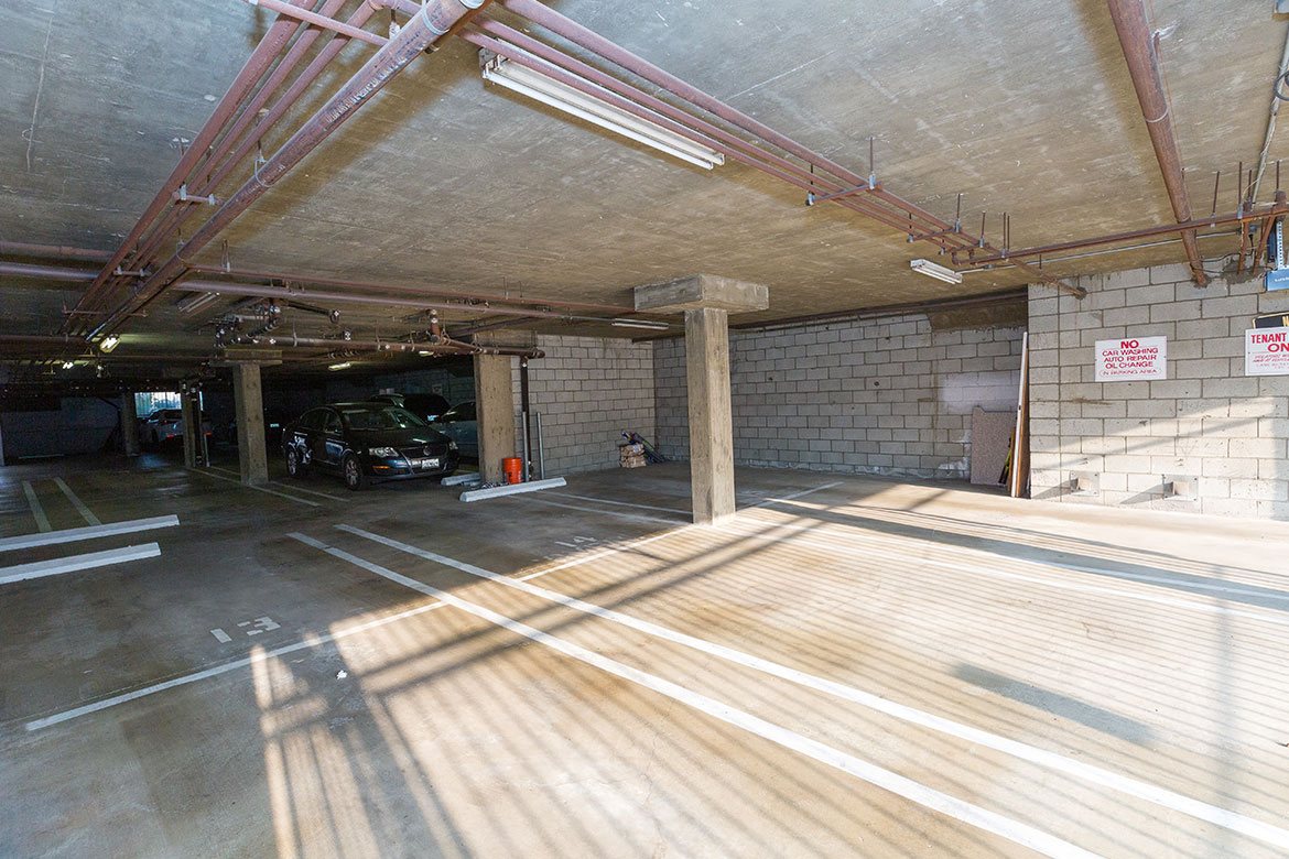 Parking located under the building.