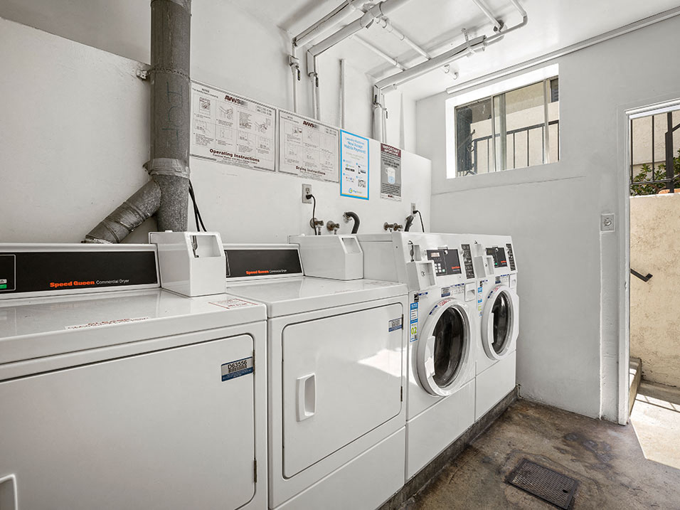 Clean and maintained laundry room at 1249 South Bundy.