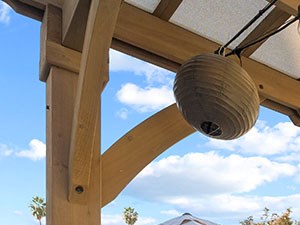 Covered outdoor dining and barbeque area in main courtyard.