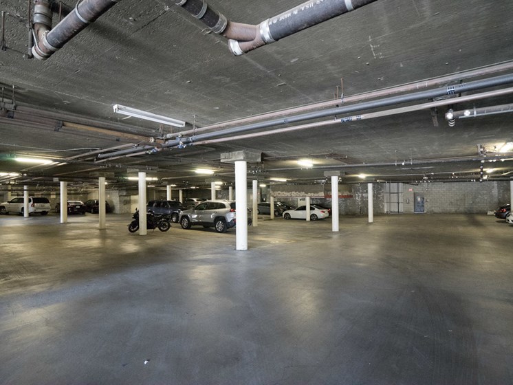 Underground parking garage.