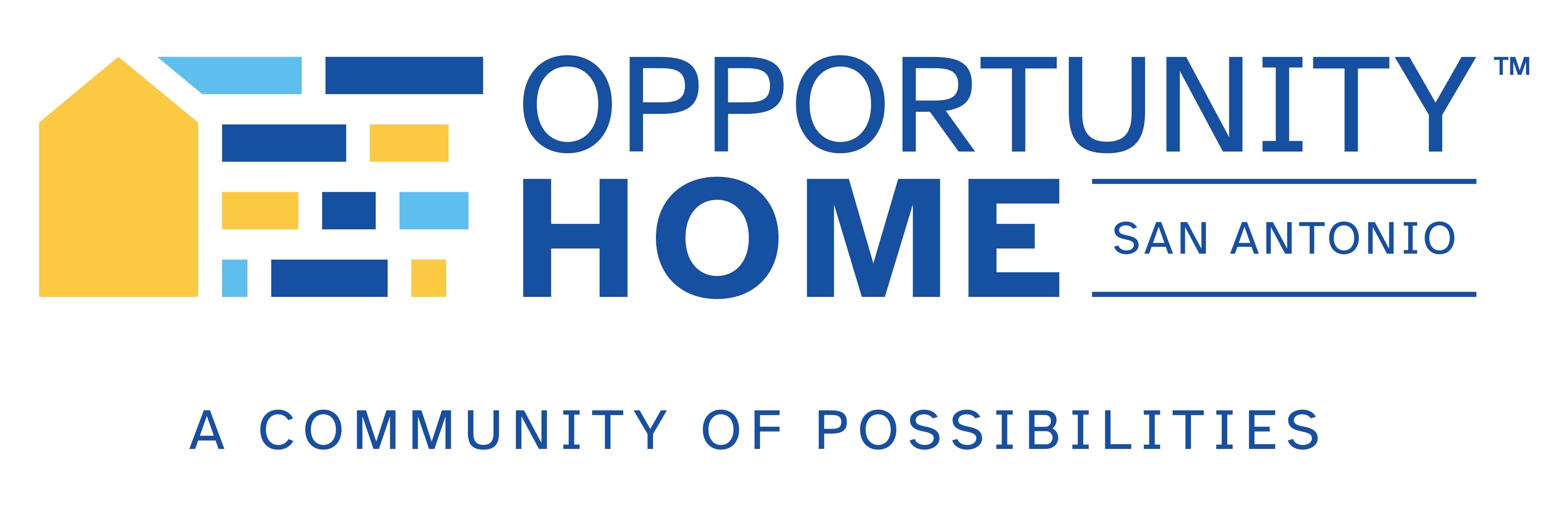 A logo for a company called Opportunity Home in San Antonio.