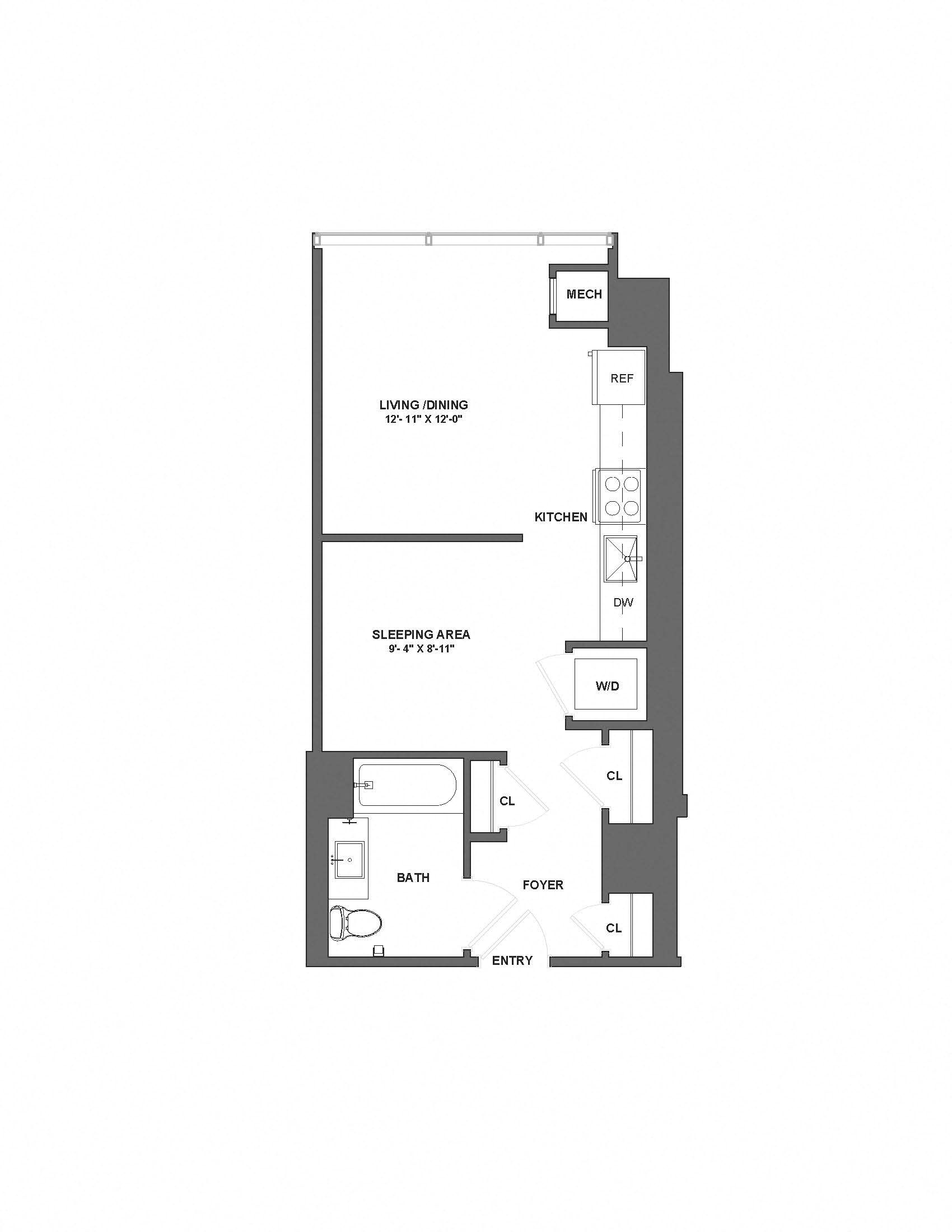 Floorplan image of apartment 17A
