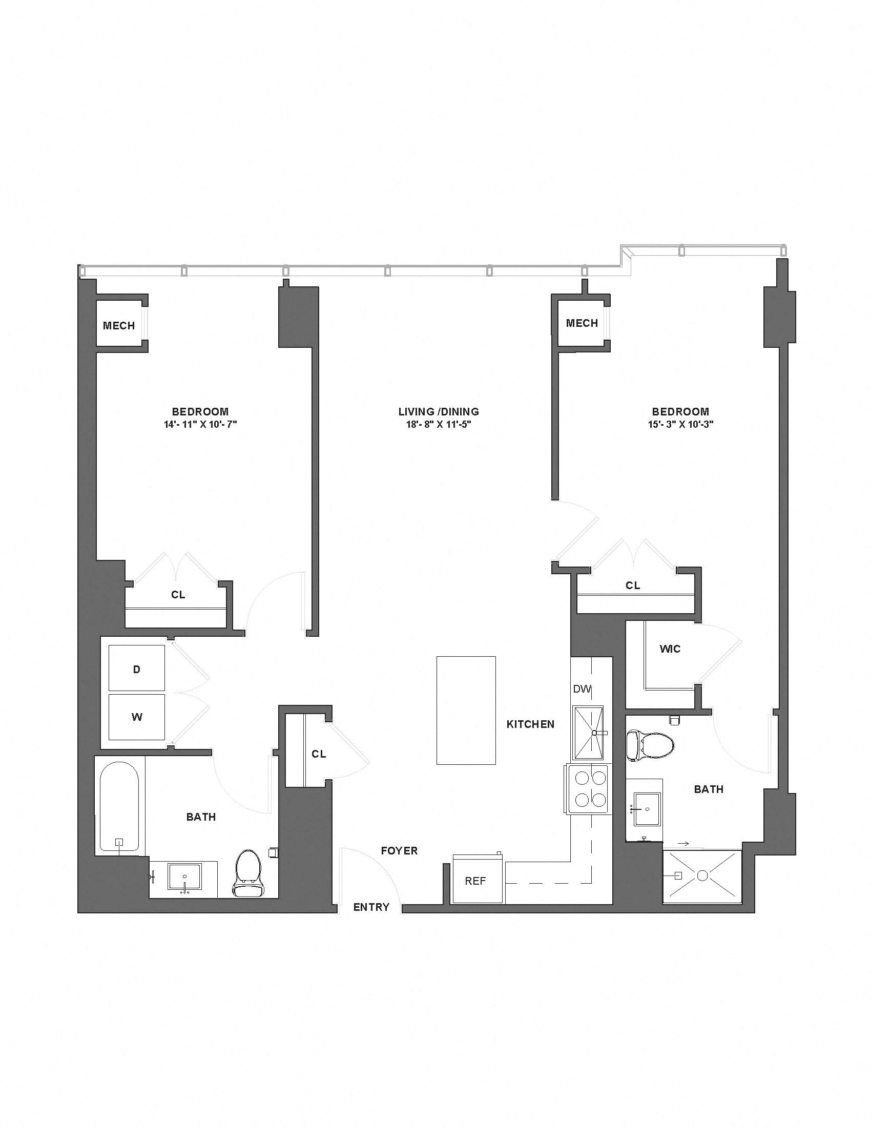 Floorplan image of apartment 12C