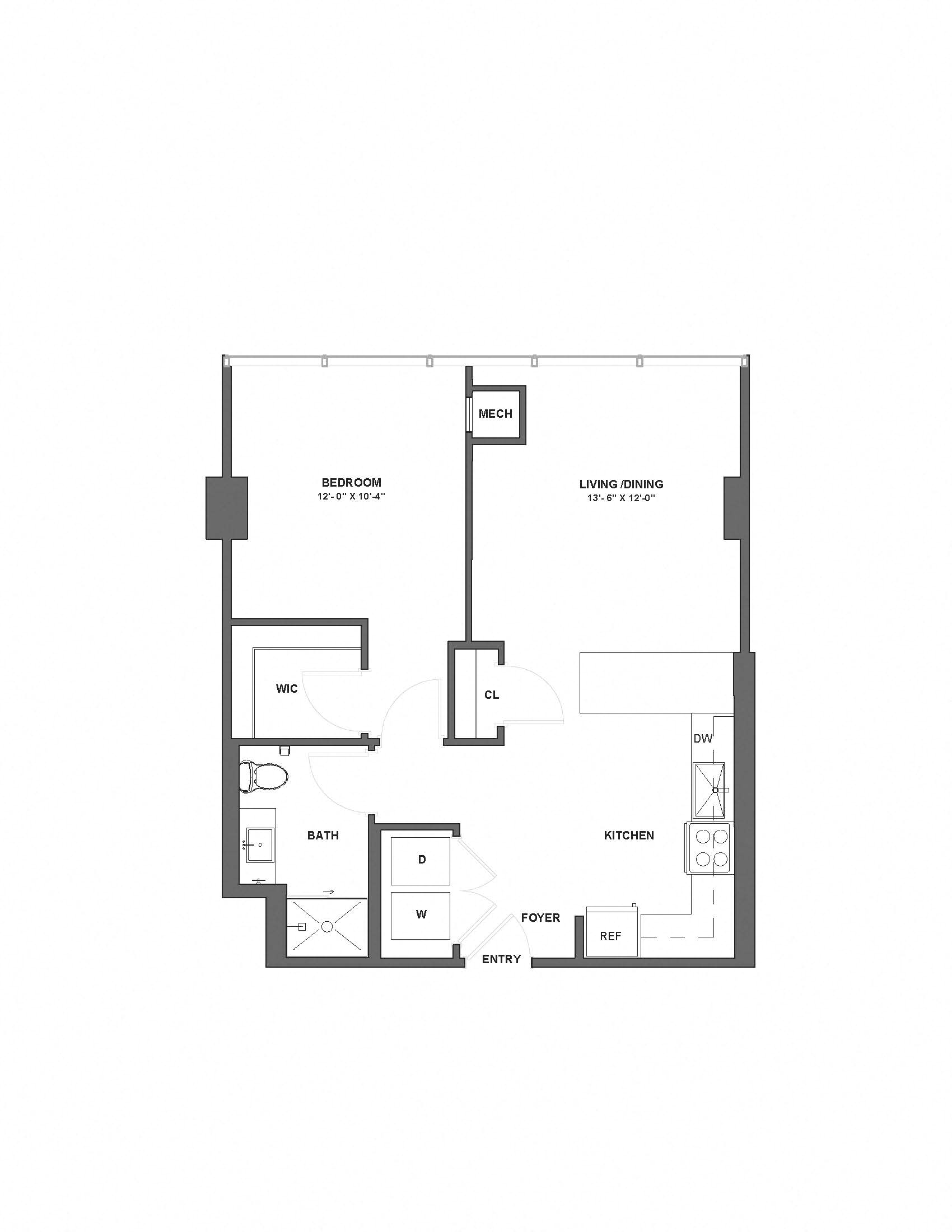 Floorplan image of apartment 23F