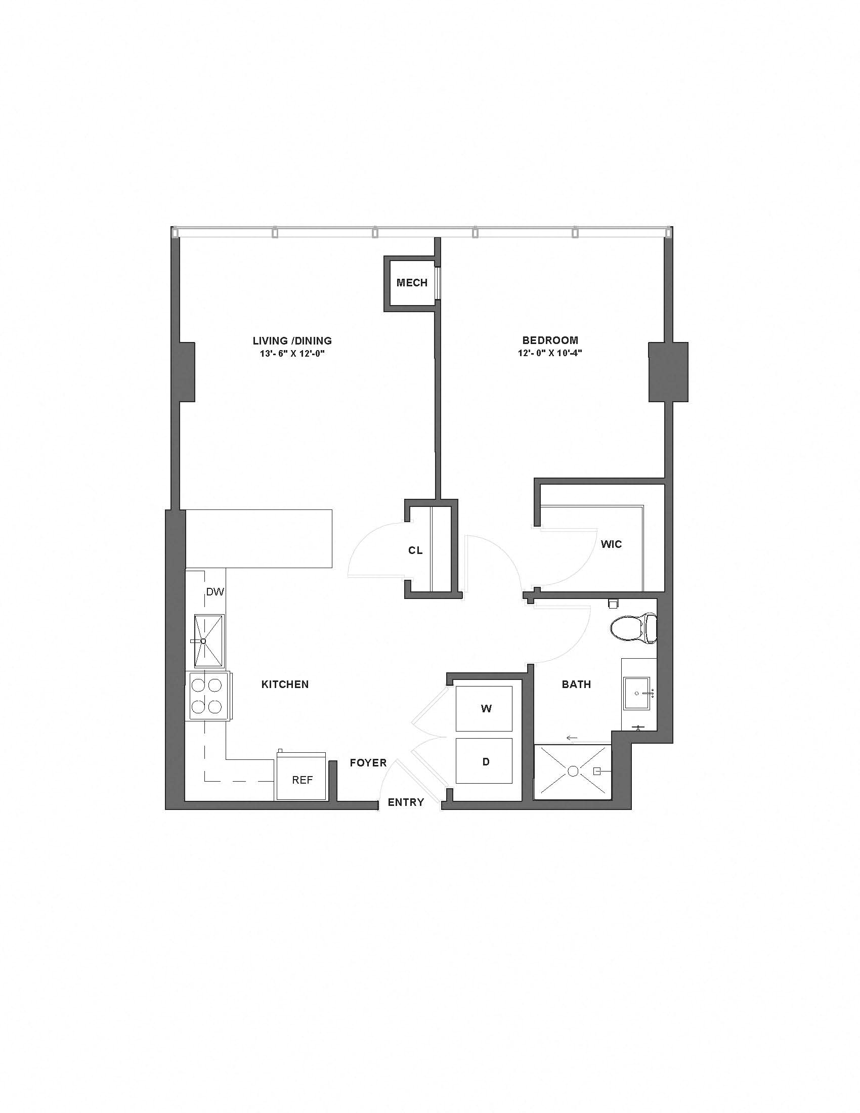 Floorplan image of apartment 23G