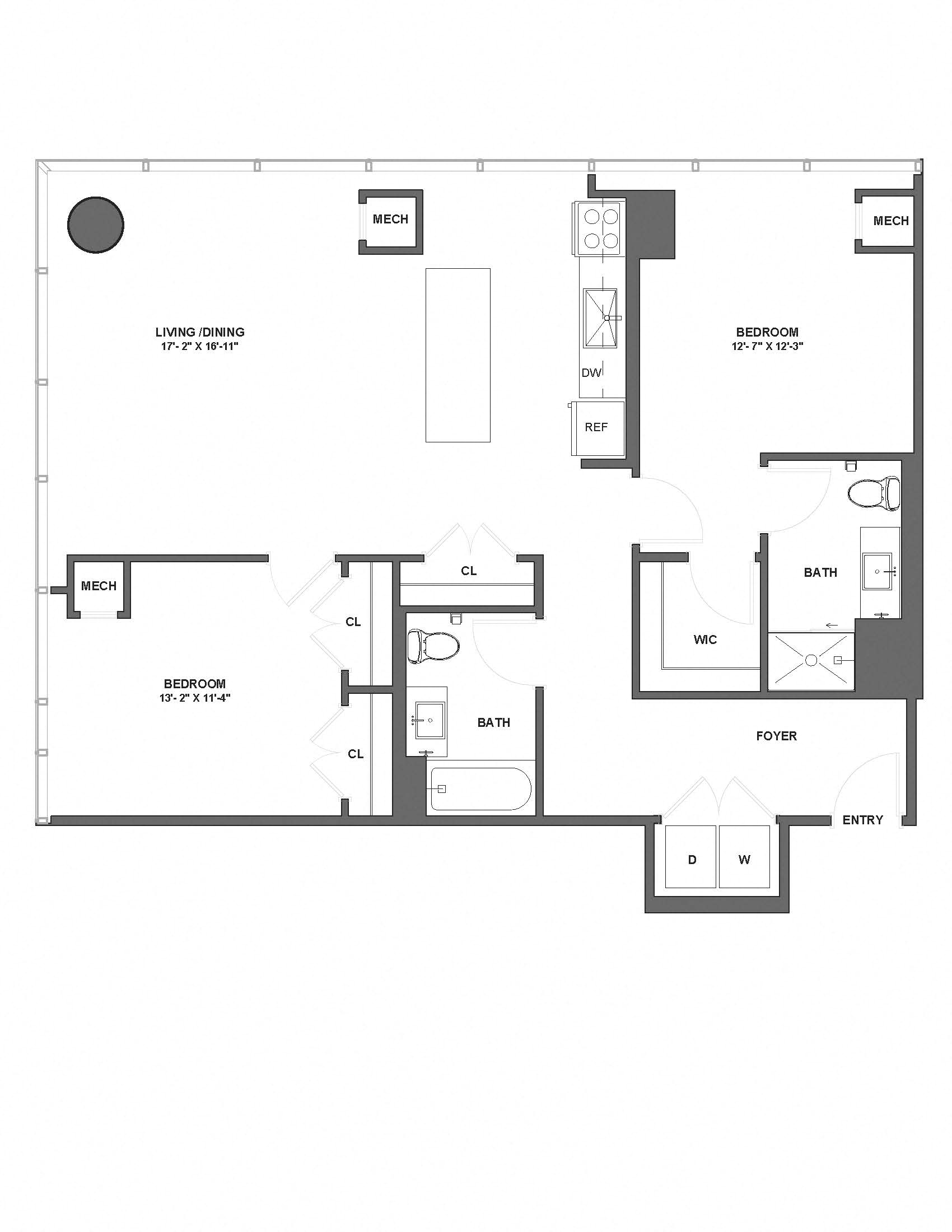 Floorplan image of apartment 07S