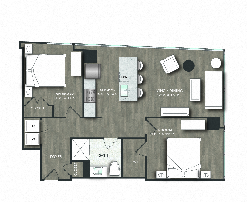 Floorplan image of apartment 11E