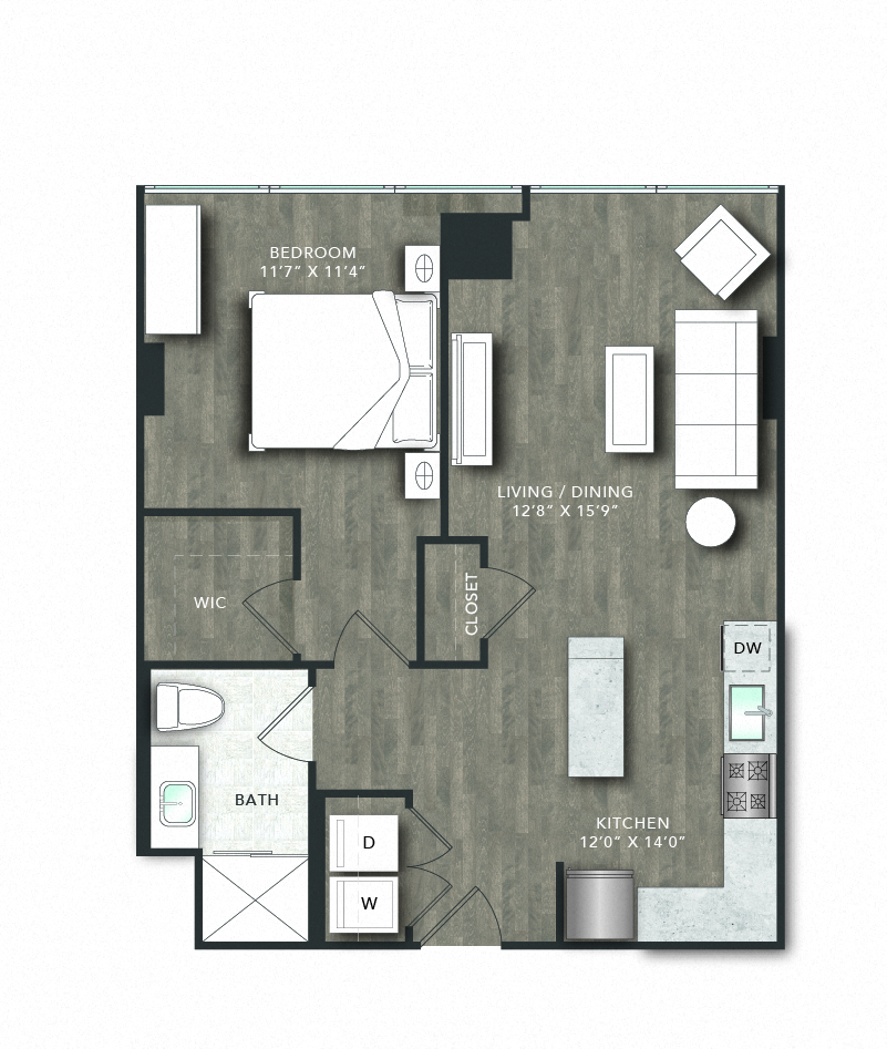 Floorplan image of apartment 26G